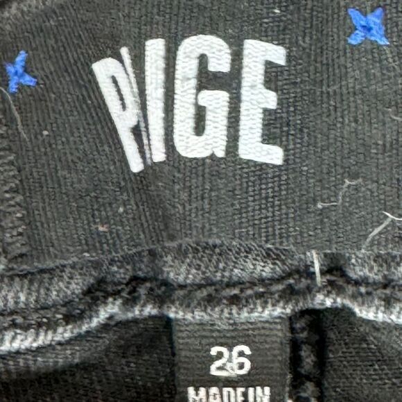 PAIGE Hoxton Ankle Black Distressed Skinny Jeans Sz 26 - Picture 5 of 9